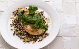 Chicken with Kale and Freekeh-Lentil Pilaf