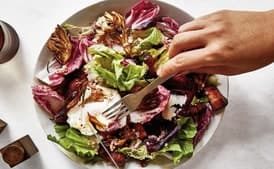 Chicory, Bacon, and Poached Egg Salad