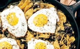 Chilaquiles with Blistered Tomatillo Salsa and Eggs