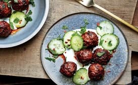 Chile-Cumin Lamb Meatballs with Yogurt and Cucumber