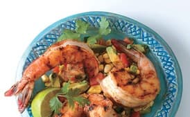 Chile-Rubbed Shrimp with Avocado Corn Cocktail