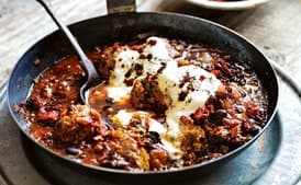 Chili Meatballs in Black Bean and Tomato Sauce