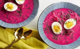 Chilled Beet Soup With Buttermilk, Cucumbers, and Dill (Chlodnik)