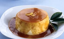 Chilled Lemon Souffles with Caramel Sauce