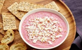 Chioggia Beet Borani with Feta and Toasted Sesame Seeds