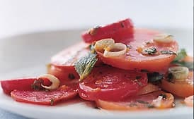 Chioggia Beets with Raspberry Mint Vinaigrette