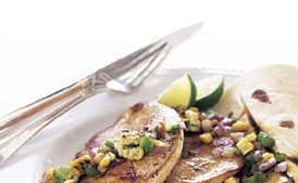 Chipotle Turkey Cutlets with Charred Corn Salsa