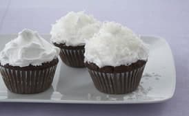 Chocolate-Almond Cupcakes with Fluffy Coconut Frosting