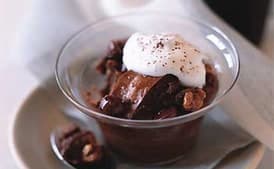 Chocolate Bread Pudding with Walnuts and Chocolate Chips