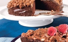 Chocolate Cake with Ganache and Praline Topping