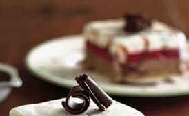 Chocolate-Cherry, Pistachio, and Raspberry Ice Cream Cake