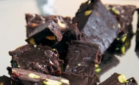 Chocolate Chunks with Cherries and Pistachios