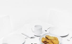 Chocolate-Coffee Gingerbread with Hazelnut Poached Pears