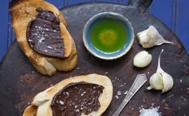 Chocolate-Garlic Mojo with Toasted Cuban Bread (Tostadas de Pan Cubano con Mojo de Chocolate)
