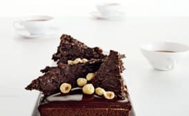 Chocolate Hazelnut Cake with Praline Chocolate Crunch