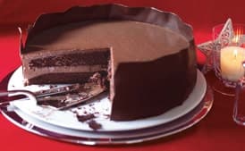 Chocolate Panna Cotta Layer Cake