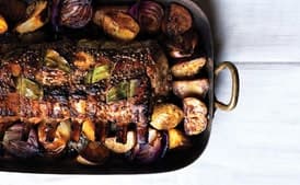 Cider-Brined Pork Roast with Potatoes and Onions
