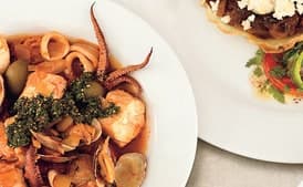 Clam and Calamari Seafood Stew with Salsa Verde
