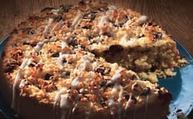 Coconut Cake with Chocolate Chunks and Coconut Drizzle