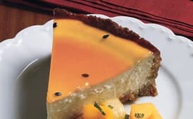 Coconut Cheesecake with Passion Fruit Glaze