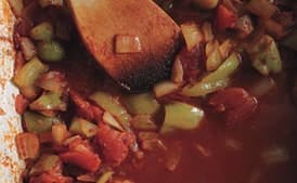 Coconut-Crusted Mahimahi with Pan-Roasted Garlic, Rosemary, and Tomato Sauce