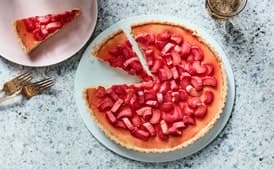 Coconut Custard and Rhubarb Tart