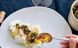 Cod with Potatoes and Preserved Lemon Relish