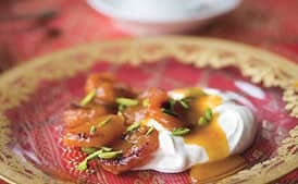 Cognac-Glazed Dried Apricots with Cinnamon-Spiced Yogurt