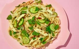Cold Rice Noodle Salad With Chicken, Herbs, and Cucumbers