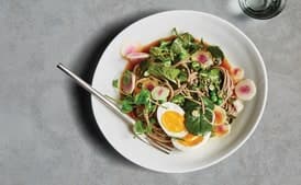 Cold Soba Noodles with Jammy Eggs and Peas