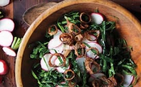 Collard Green and Radish Slaw with Crispy Shallots