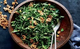 Collard Greens Salad with Ginger and Spicy Seed Brittle