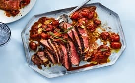 Cook-From-Frozen Steak with Burst Cherry Tomato Sauce