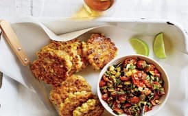 Corn Fritters with Spicy Zucchini Salsa