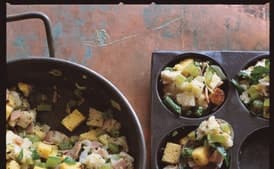 Cornbread Stuffing Muffins with Ham and Sage