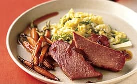 Corned Beef and Carrots with Marmalade-Whiskey Glaze