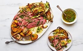 Corned Beef with Crispy Roasted Potatoes and Cabbage