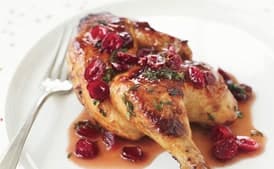 Cornish Game Hen with Double-Cranberry and Thyme Sauce