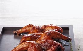 Cornish Hens with Sweet Vermouth Garlic Glaze