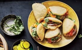 Cornmeal Bao With Turkey and Black Pepper Sauce