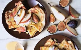 Cornmeal Crepes with Figs and Pears