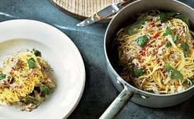 Crab Linguine with Basil, Lemon & Chile