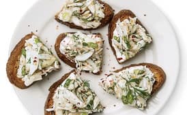 Crab Toasts with Spicy Yogurt
