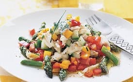 Crab with Asparagus and Heirloom Tomatoes