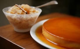 Cream Cheese Flan with Quince Compote