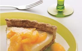 Cream Tart with Oranges, Honey, and Toasted-Almond Crust