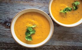 Creamy Chia Coconut Ginger-Carrot Soup