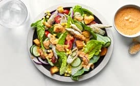 Creole Caesar Salad With Corn Bread Croutons