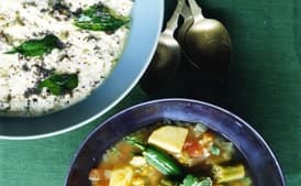 Crisp Okra in Yogurt Sauce