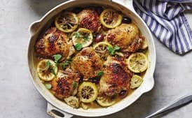 Crispy Chicken Stew with Lemon, Artichokes, Capers, and Olives
